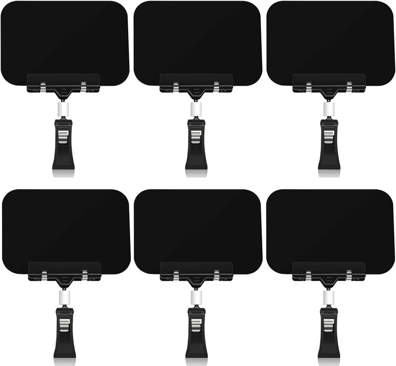 Mlici 6 Pcs Plastic Chalkboard Sign with Clips, Rectangle Double Sided Blackboard Clips, Message Board Food Labels for Party Farm Restaurant - Easy to Write and Wipe Out - for Liquid Chalk Markers - Image 1